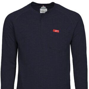 LAPCO Flame-Resistant Raglan Sleeve Henley T-Shirt – Medium 6oz. Inherent Knit